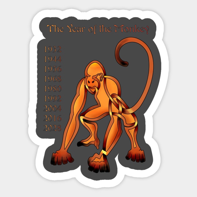 Chinese Monkey Sticker by KnotYourWorld4